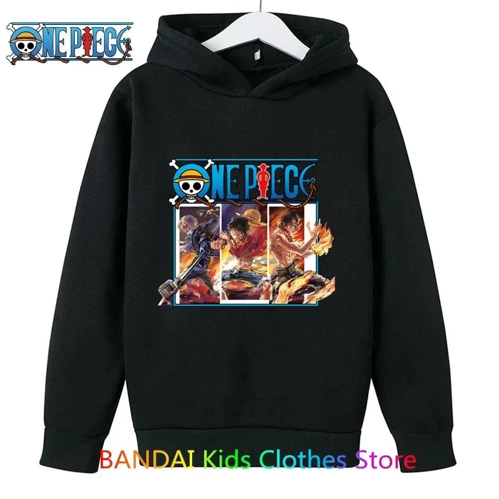 One Piece Kids Hoodie Sweatshirt Anime Luffy Warm Sweater