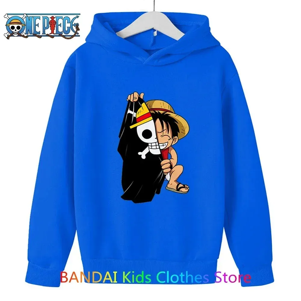 One Piece Kids Hoodie Sweatshirt Anime Luffy Warm Sweater