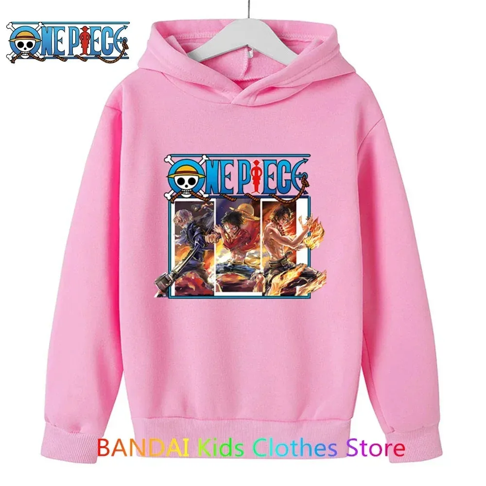 One Piece Kids Hoodie Sweatshirt Anime Luffy Warm Sweater