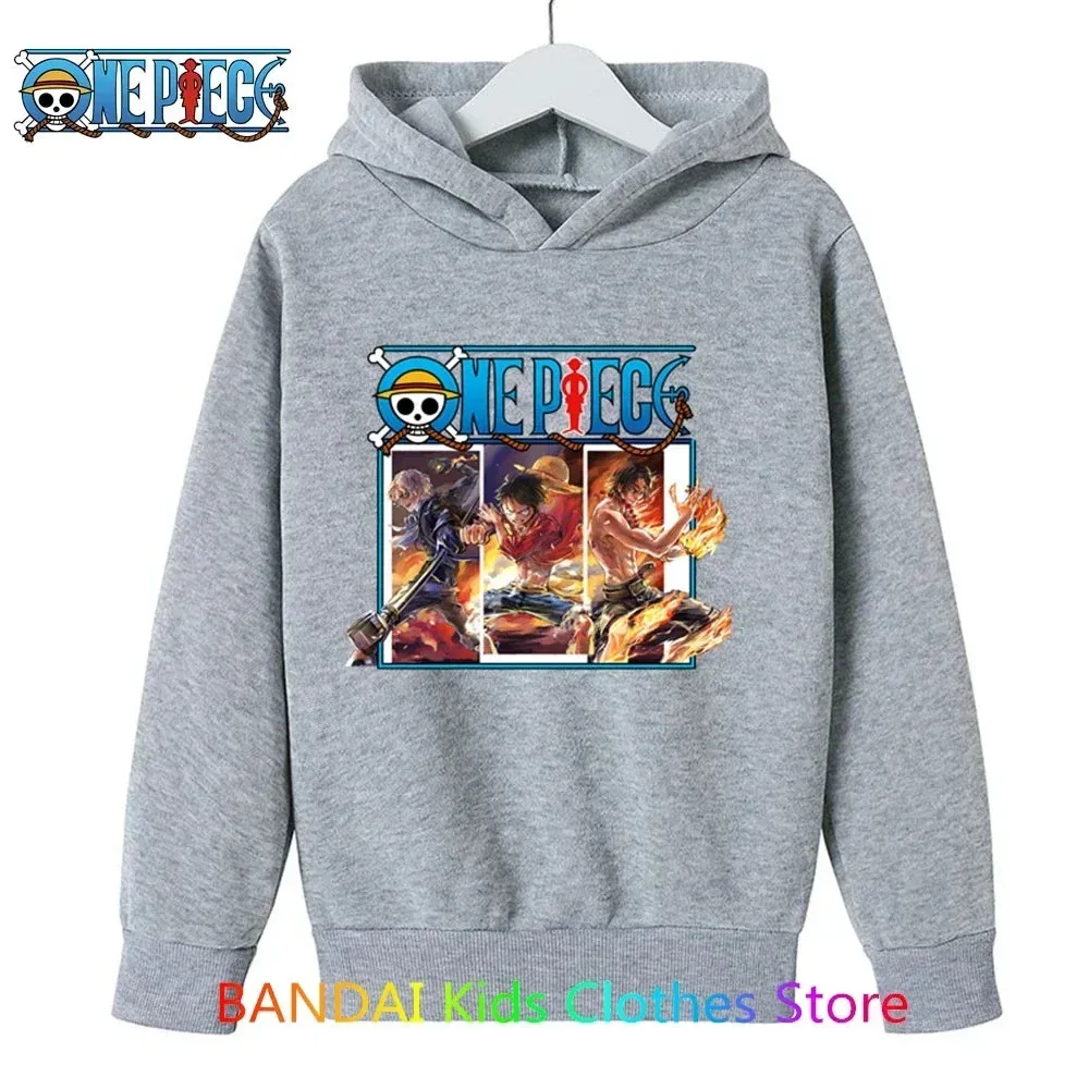 One Piece Kids Hoodie Sweatshirt Anime Luffy Warm Sweater