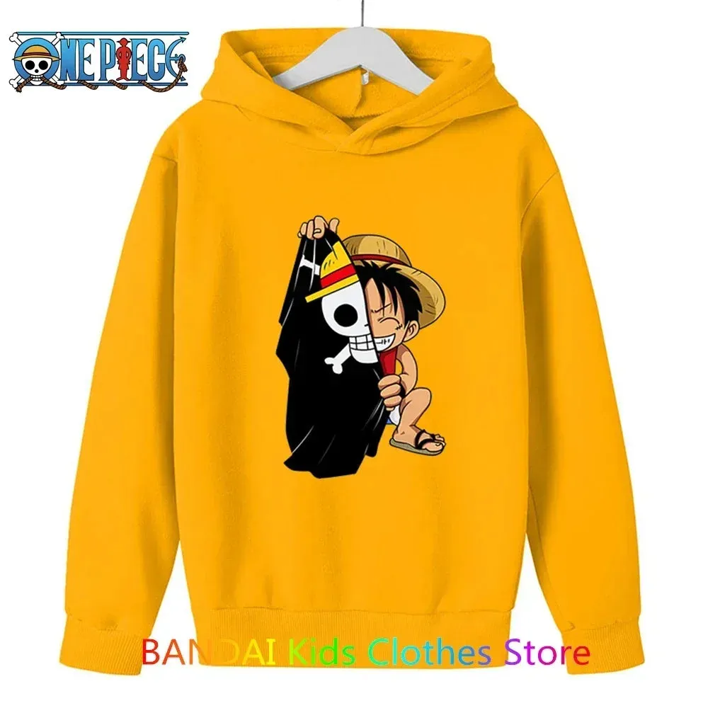 One Piece Kids Hoodie Sweatshirt Anime Luffy Warm Sweater