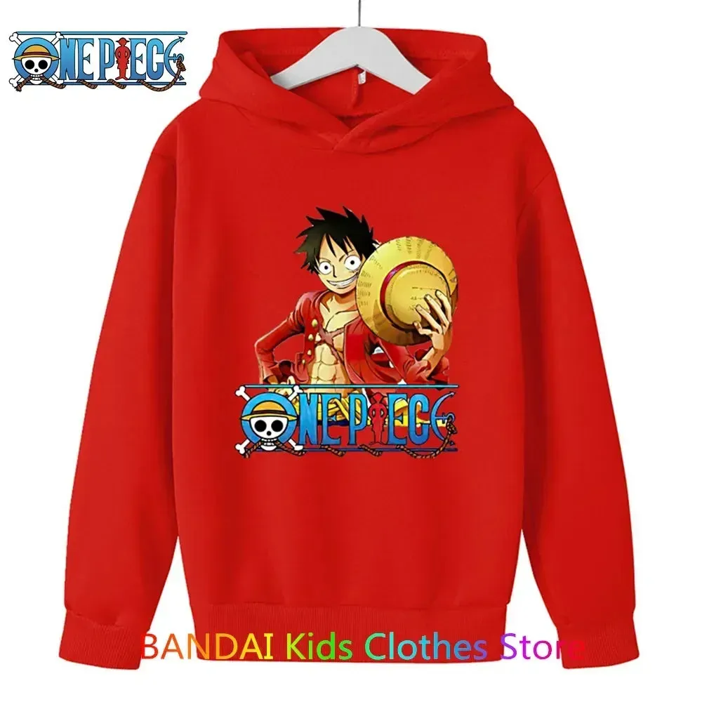 One Piece Kids Hoodie Sweatshirt Anime Luffy Warm Sweater