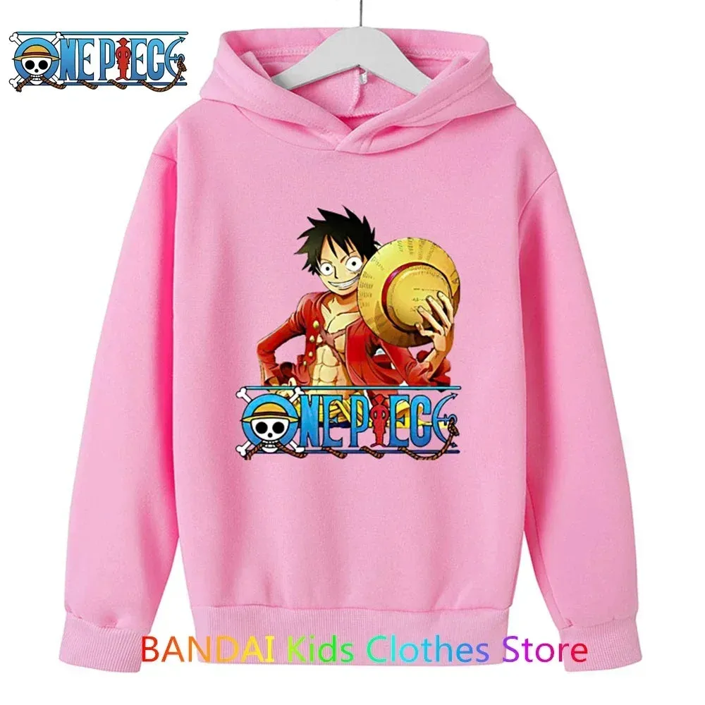 One Piece Kids Hoodie Sweatshirt Anime Luffy Warm Sweater