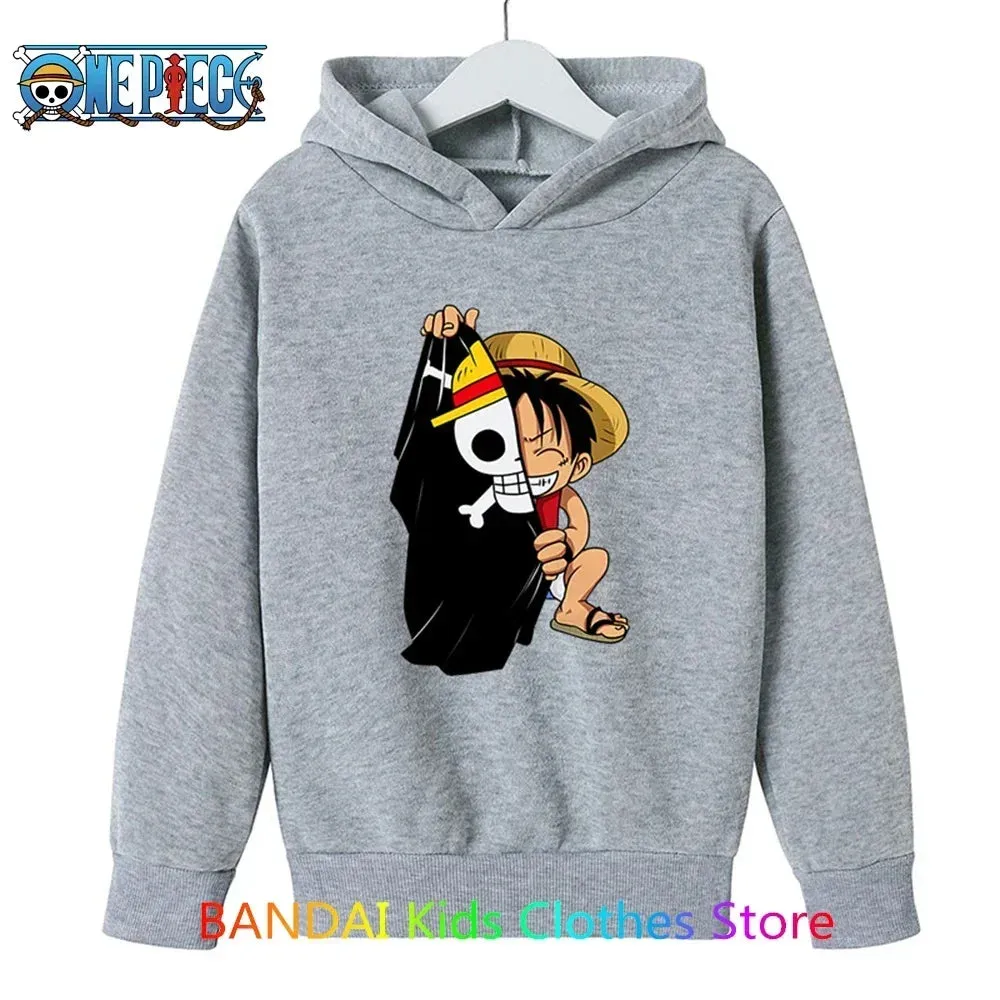 One Piece Kids Hoodie Sweatshirt Anime Luffy Warm Sweater