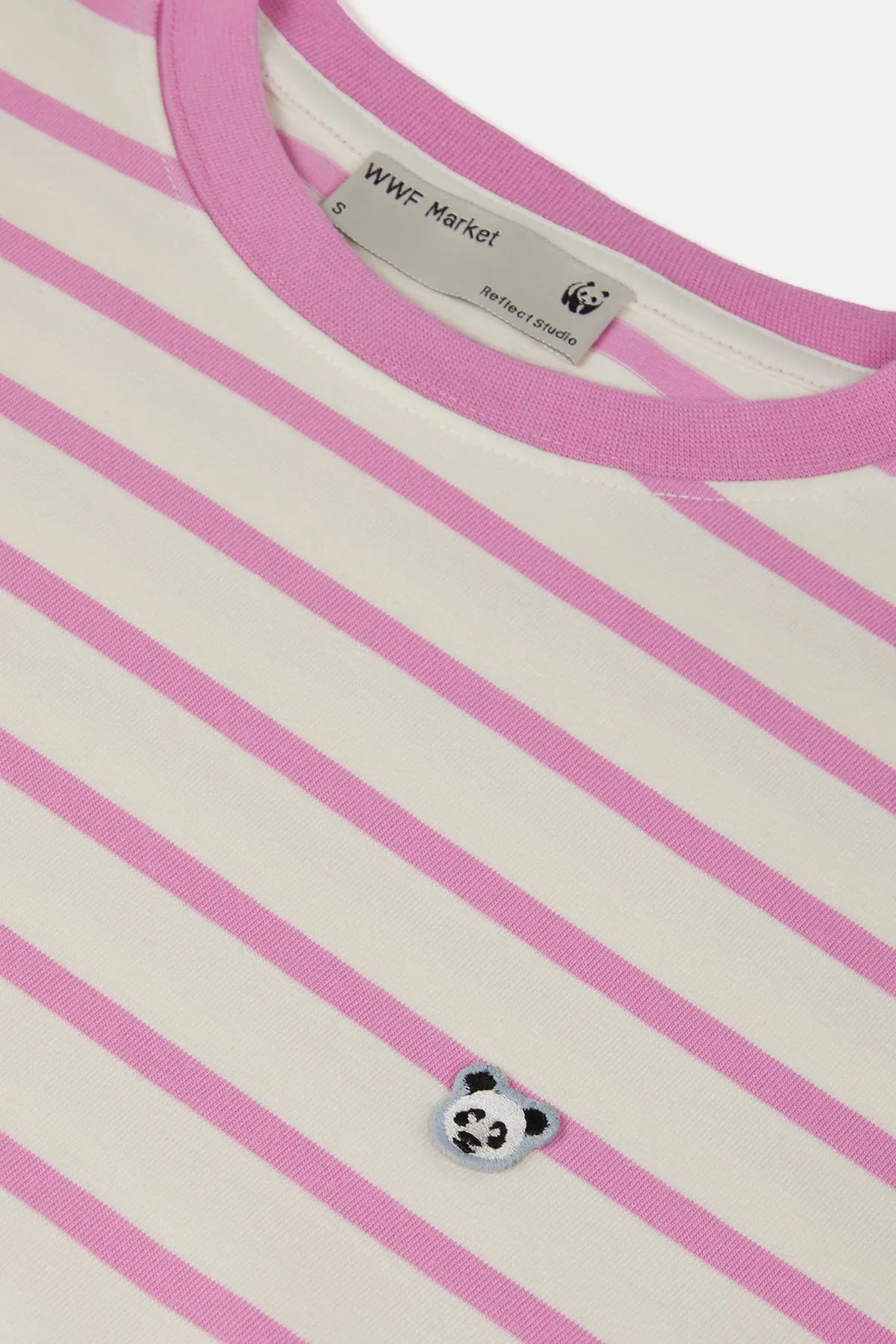 Panda Supreme izgili T-Shirt - Pembe /Krem