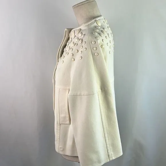 RedValentinoCream Jacket with Beaded Trim