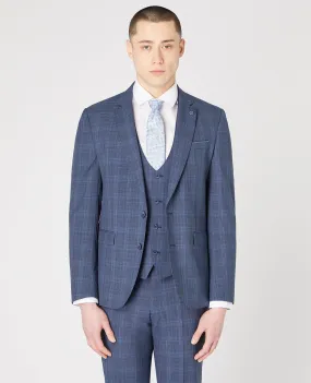 REMUS UOMO Slim Fit Wool Rich Mix & Match Check Suit/Blue - New SS23