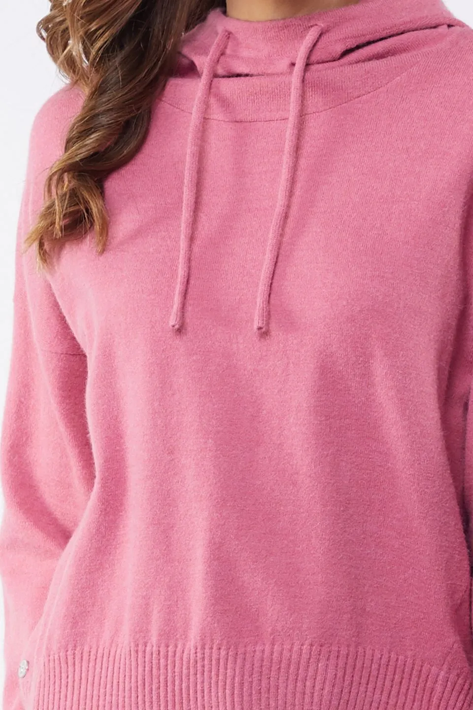 Sarina Plum Cord Knit Hoodie