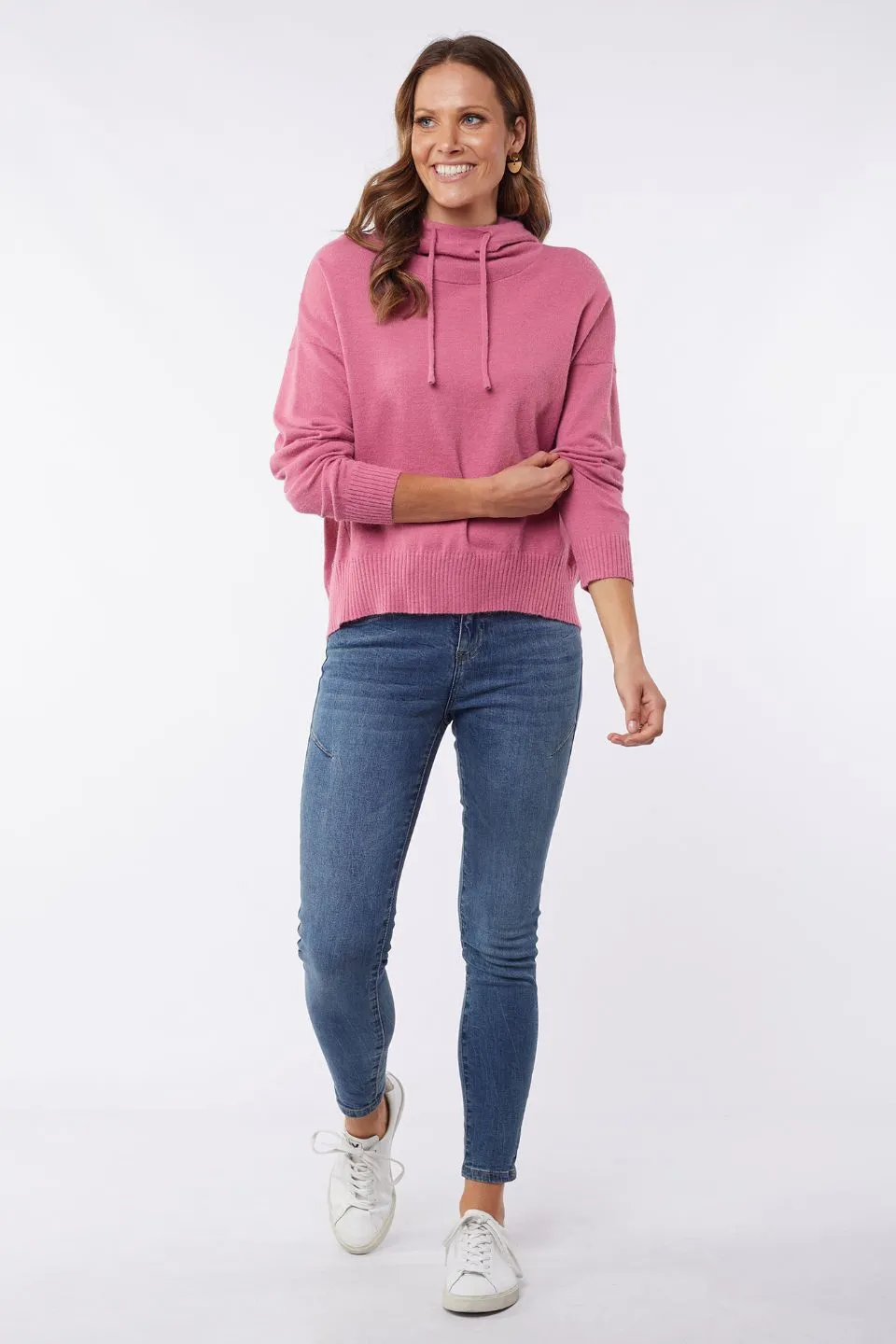 Sarina Plum Cord Knit Hoodie