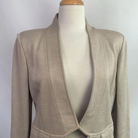 ST. JOHN Tan Open Waist Blazer