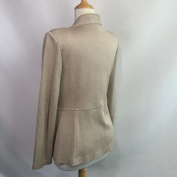 ST. JOHN Tan Open Waist Blazer