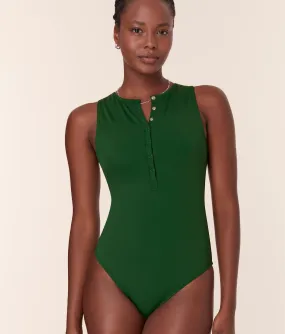 The Malibu One Piece - Eco Nylon - Pesto - Long Torso