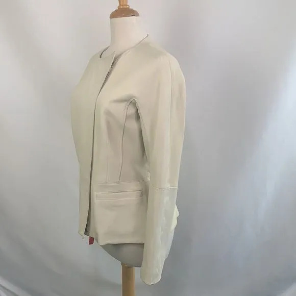 Theory NWT Cream Leather Jacket