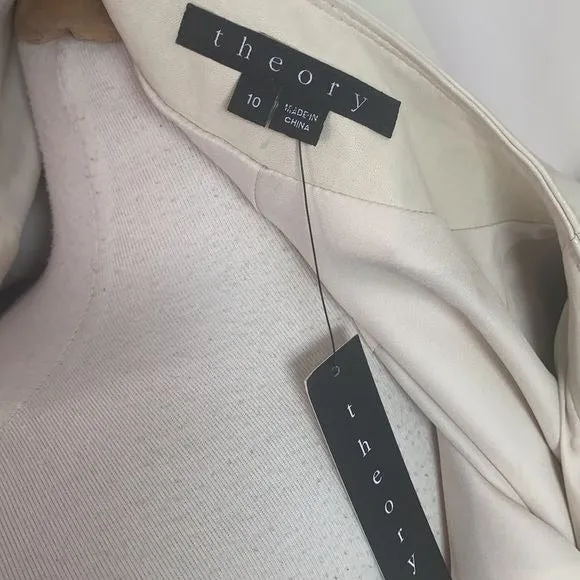 Theory NWT Cream Leather Jacket