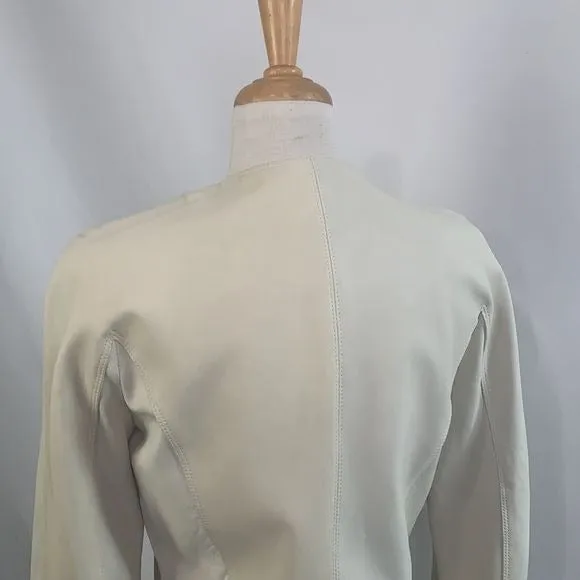 Theory NWT Cream Leather Jacket