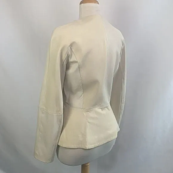 Theory NWT Cream Leather Jacket