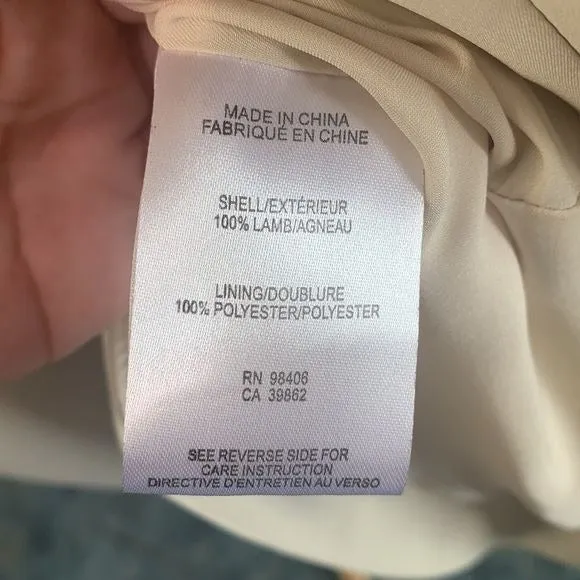 Theory NWT Cream Leather Jacket