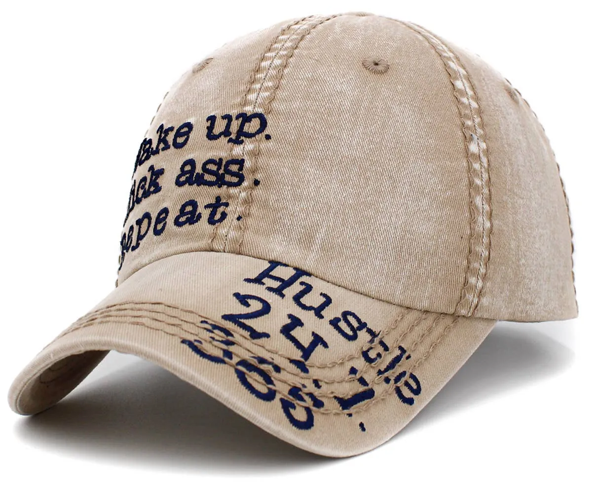 Wake up. Kick ass. Repeat Baseball Cap