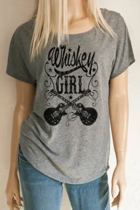 Whiskey Girl Scoop Neck Dolman Sleeve Tri-blend Tee