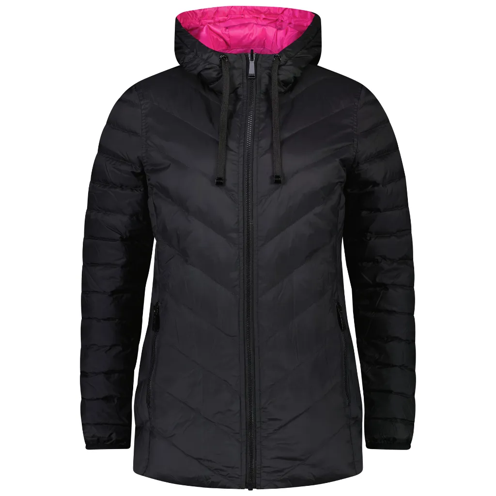 Womens Jo Reversible Jacket - Black/Hotpink